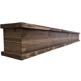Rustic Mantle | Fireplace Mantel for Decor | Wood Mantel Shelf | Made in USA | Floating Shelf | Farmhouse Fireplace Surround | Long Shelf for Fireplace (Rustic Brown, 60 Inch)