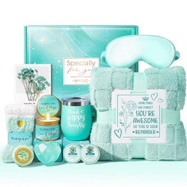 Birthday Gifts for Women Self Care Gifts Get Well Soon Gifts, Ocean Relaxing Spa Gifts Basket Care Package w/ Luxury Flannel Blanket, Unique Mothers Day Gifts for Mom Her Friend Sister Wife Grandma:_Ocean