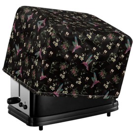 Babrukda Hummingbird Flowers Toaster Cover 2 Slice Trendy Bread Machine Cover with Drawstring Closure Small Kitchen Appliance Dust and Fingerprint Protection Home Decor Holiday Gifts