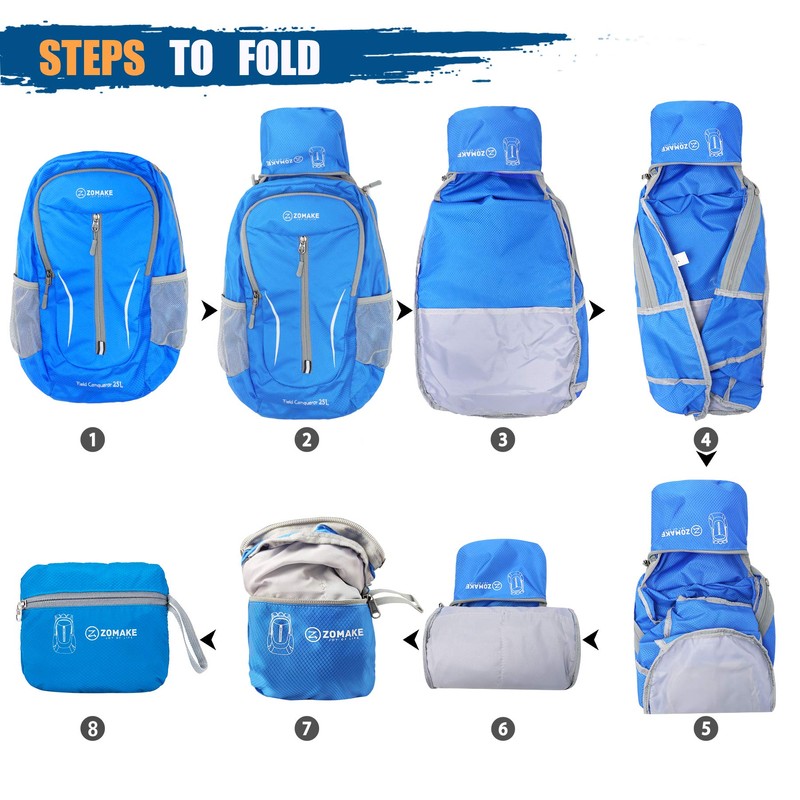 ZOMAKE Ultra Lightweight Foldable Backpack - Packable Foldable Rucksack 25L