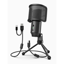 FIFINE Desktop USB Microphone with Pop Filter Computer Mic with Gain Control and Mute Button for Window/Mac ideal Podcast Mic for YouTube, Recording, Live Stream, Zoom, Gaming, Conference-K683A