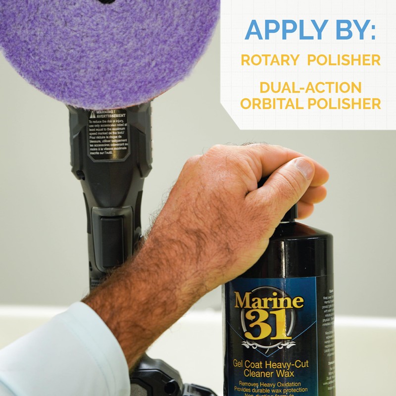Marine 31 Gel Coat Heavy-Cut Cleaner Wax | Liquid Oxidation
