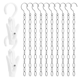 12pcs Clothes Hanger Chain Set, Wardrobe Space Saving Hangers, Stainless Steel Wardrobe Organizer Portable, For Home, Travel, Clothing Store