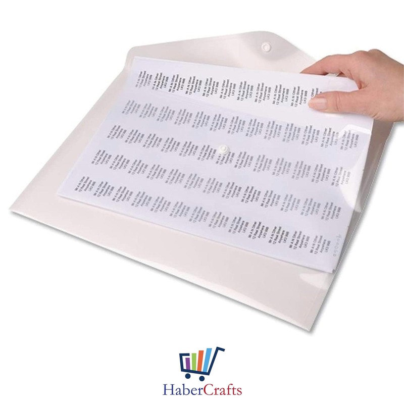 A5 Plastic Wallets Clear Popper Wallet Envelope Folders Transparent School