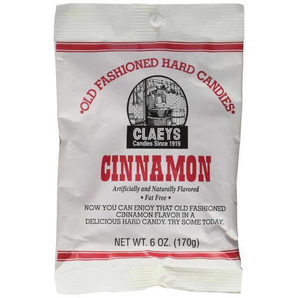 Claeys Candies Cinnamon - Old Fashioned Hard Candy - Artificially and Naturally Flavored - Fat-Free - 6 Ounce - 6-Pack