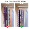 Ohuhu Tie Rack Hanger for Closet, Wooden Tie Holder Organizer