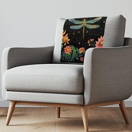 LedBack Headrest Covers for Recliners Chair Recliner Headrest Protector Slipcovers for Couches and Sofas Couch Loveseats Decoration Dragonfly Flower Anti-Slip Covers