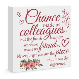 Colleague Leaving Gifts for Women Going Away Goodbye Farewell Gifts for Coworkers Friends Work Bestie Retirement Gift New Job Gift Coworker Office Home Desk Sign Decor Wood Box Sign