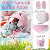 Zopeal 2 Pcs Pink Easter Baskets Woven Rope Bunny Gifts