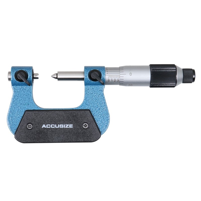 Accusize - 0-1'' x 0.0001'' Screw Thread Micrometer with 5