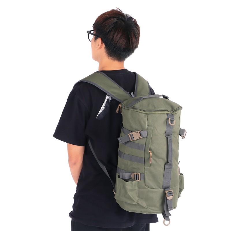 Fishing Tackle Backpack Large Capacity Portable Cylindrical Fishing Rod Bag