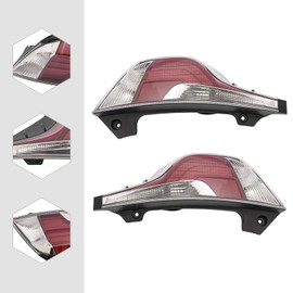 DuYouG Tail Lights For 2015 2016 2017Toyota Prius C LED Halogen Rear Lights Rear Brake Lamps Assembly Black Housing Red Clear Lens Left Driver Side & Right Passenger Side (LH+RH) Pair Set