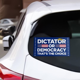BAVAHA Dictator or Democracy Bumper Sticker Democracy Sticker Pro-Democracy Vote Democracy Bumper Sticker Funny Political Bumper Sticker Presidential Election 2024 Decals for Car [7.5"x3.75"]