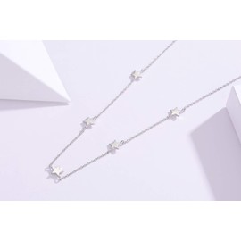SOULMEET 16'' to 18'' Sterling Silver Star Choker Necklace for Women