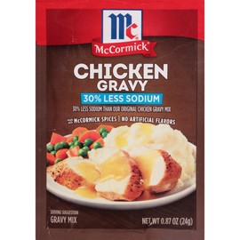 McCormick 30% Less Sodium Chicken Gravy Mix, 0.87 oz (Pack of 12)