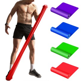 BOCTTCBO Resistance Bands Set - Workout Exercise Bands with 4 Resistance Levels, Non-Latex Elastic Bands Stretch Bands for Physical Therapy, Home Gym Yoga Training (Red, Green, Blue, Purple)