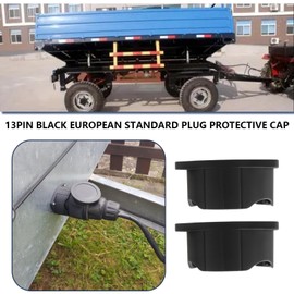 OTOTEC 4 Pieces 13 Pin Trailer Plug Cover 13 Pin Trailer Plug Cover Parking Cover Tow Adapter Positioning Cover for 13 Pin Tow Bar Black