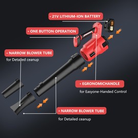 Cordless Leaf Blowers Blower 1 Battery Powered and Charger 150MPH High Speed ​​Leaf Blower 21V Electric Leaf Blower Lightweight Handheld Small Leaf Blower for Patio Yard House Warehouse Lawn Blowe