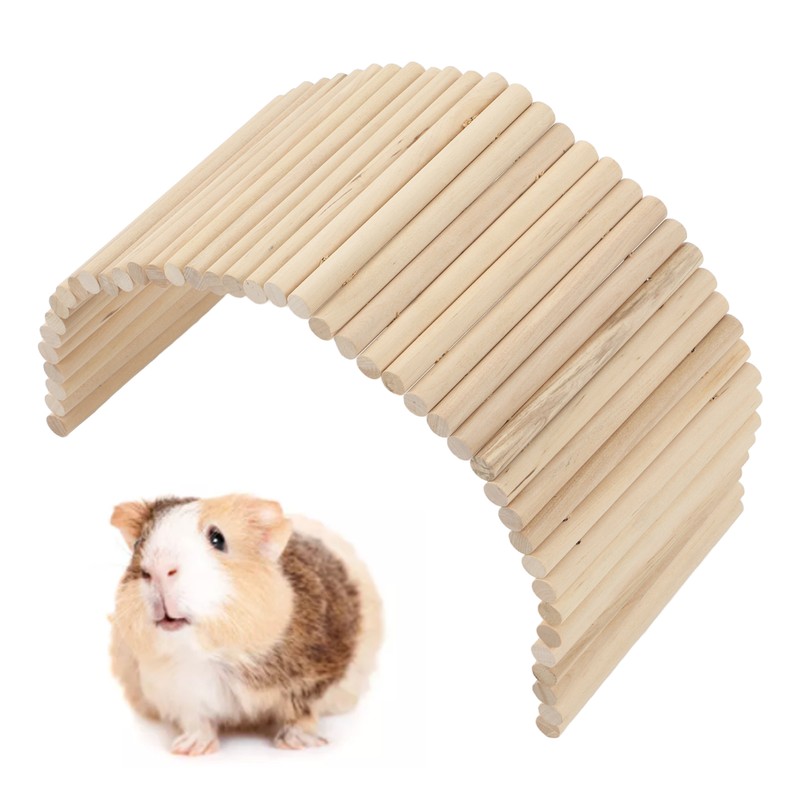 Pet Hideout Bridge Wooden Safe Bendable Small Pet Climbing Tunnel