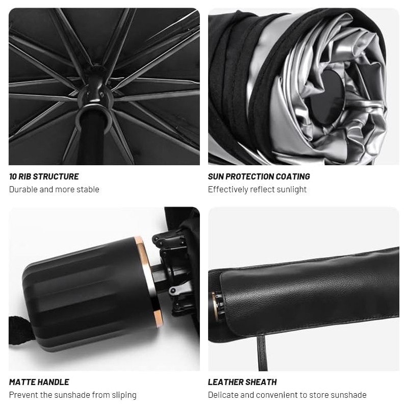 Genérico Parasol Coche Parabrisas Plegable Tipo Paraguas Protector - Bloqueador