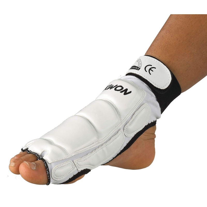 Taekwondo Foot Protectors CE White or Black (Black, L)