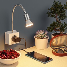 ledscom.de LESCH Socket Lamp Reading Lamp Chrome / White with Smart Home GU10 LED Lamp 5.5 W 473 lm