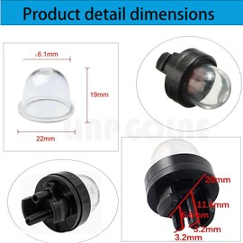 LINPGOLNE 188-512 503936601 Primer Bulb Compatible with Husqvarna 503936601 Primer Bulb for Husqvarna 435 435E 440 440E 445 445E 450 450E Chainsaw Parts (2 Pack)