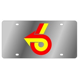 Eurosport Daytona- Compatible with -, Buick Grand National Logo Red, Yellow Logo - Stainless Steel License Plate