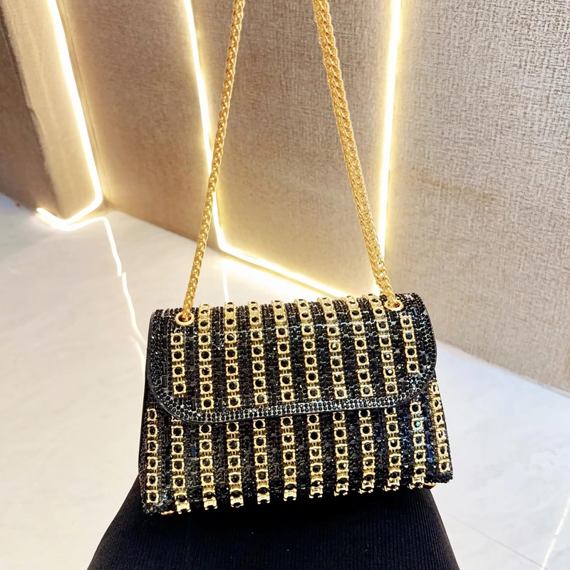 Rhinestone Evening Clutch Purse for Women with Crystal Clasp,Sparkling Evening