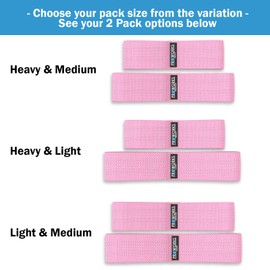 Proworks Fitness Bands, Resistance Bands for Legs and Buttocks, Non-Slip Resistance Band Set for Men & Women Packs of 1/2/3 with Gymnastics Band Training Book [English Language Not Guaranteed], pink