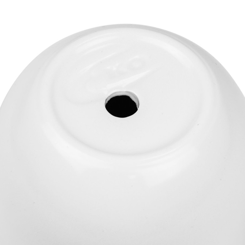 White ceramic 13 cm planter with saucer, BARREL series
