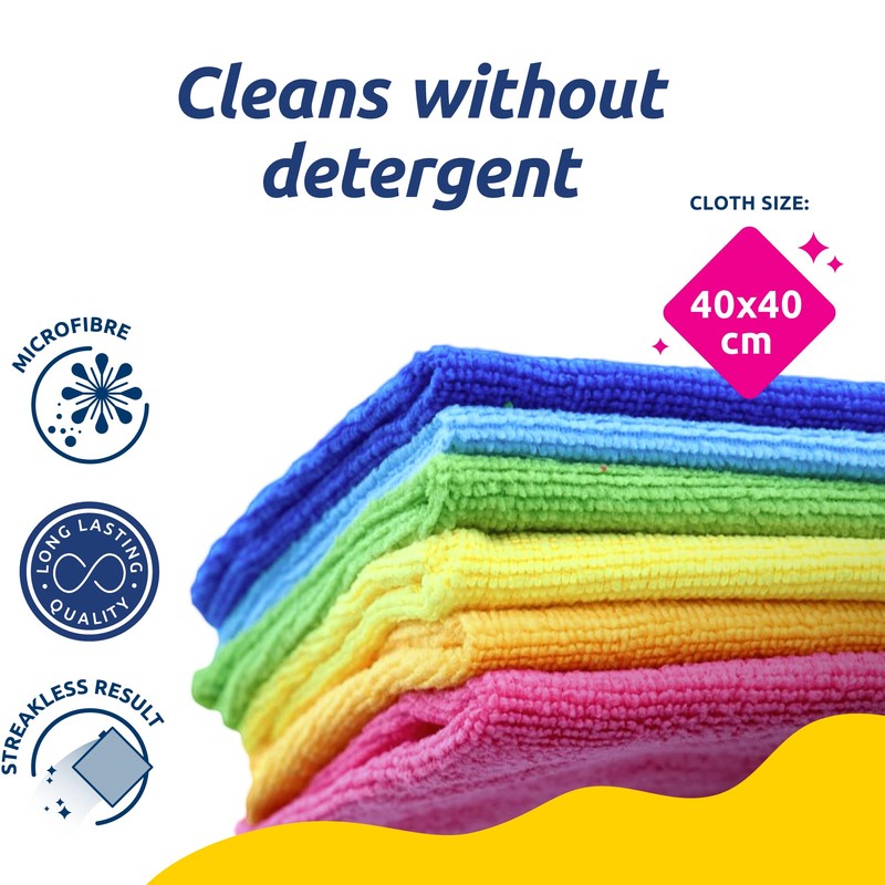 Sorbo Pack of 6 Microfibre Cleaning Cloths, Multipurpose Cleaning Towels,