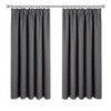 PONY DANCE Grey Blackout Curtains - Grey Pencil Pleat Thermal