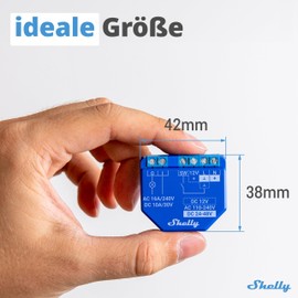 Shelly Shelly Plus 1 | Wlan & Bluetooth Smart Relais Schalter - 16A | Trockenkontakt | Lichtschalter | Hausautomation | Kompatibel mit Alexa & Google Home | iOS Android App | Kein Hub erforderlich (2 Pack)