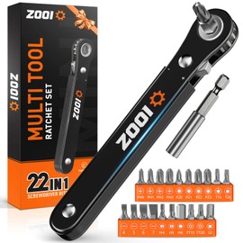 ZOOI 22 In 1 Ratchet Screwdriver Set, EDC Gear Tool Pocket Ratcheting Screwdriver, Fathers Day Mens Gifts for Husband Dad Men Him, 90 Degree Right Angle Screwdrivers, Tight Spaces Mini Ratchet Set