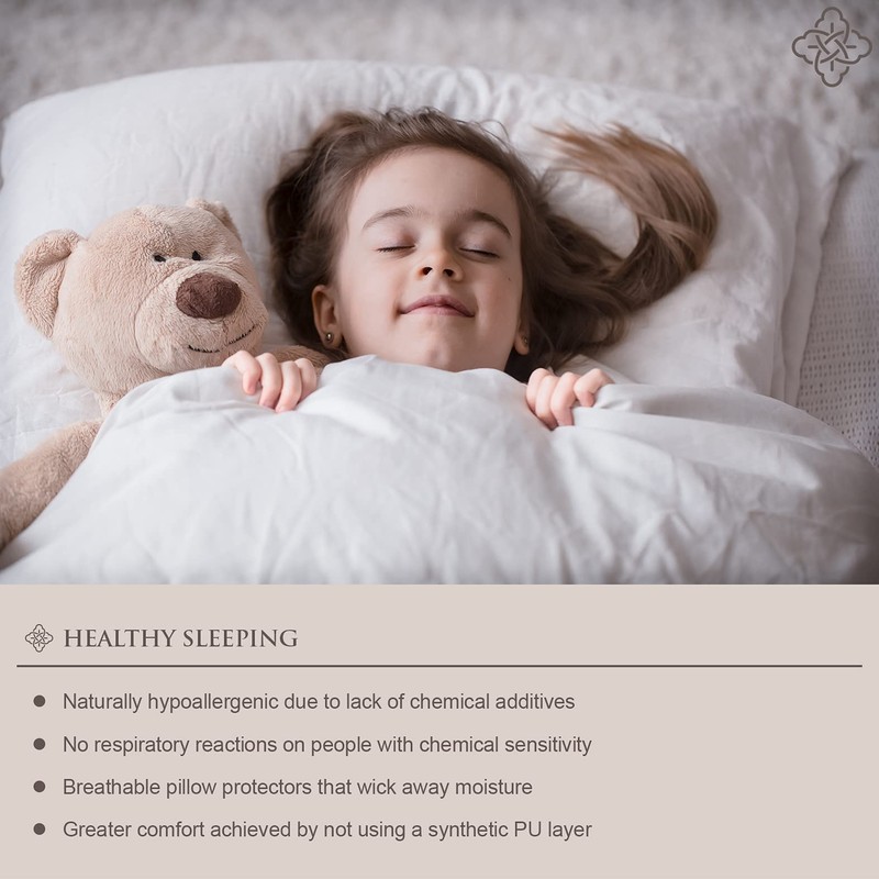 Bioweaves 100% Organic Cotton Breathable Pillow Protectors GOTS Certified with