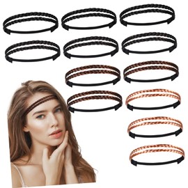 Beavorty 12pcs Double Elastic Headbands for Women Comfortable Hair Accessories for Daily Use Face Washing and Workouts and Options