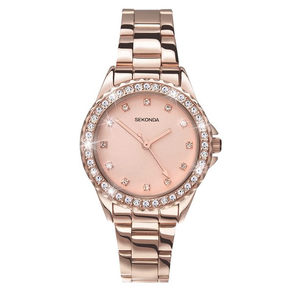 Sekonda Women's Quartz Watch with Rose Gold Dial Analogue Display and Rose Gold Alloy Bracelet 4253.27