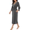 Vlazom Womens Dressing Gown Soft Kimono Robe V-Neck Long Knit