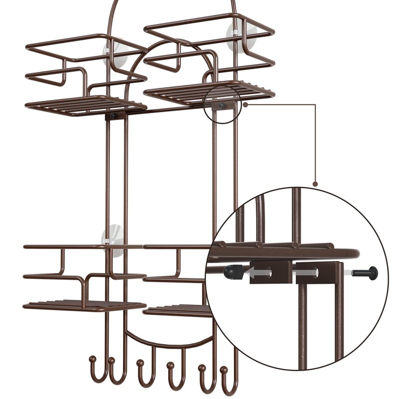SRIWATANA Shower Caddy Organizer Hanging Over Head, Bathroom Shower Rack