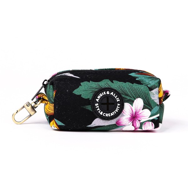 Organic Cotton Dog Poop Bag Holder for Leash Brass Hardware