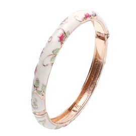 Abaodam Floral Bangle Bracelet Women's Fashion Jewelry National Style Comfortable Fit Adjustable for Wrist for Christmas Spring Festival