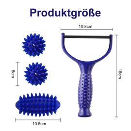 SKENGWEL Massage Roller, Interchangeable Massage Roller with 3 Hedgehog Balls, Massage Ball, Fascia Ball, Massage Ball, Premium Hedgehog Ball, Foot Massage for Legs, Back, Arms, Shoulders, Muscle Pain