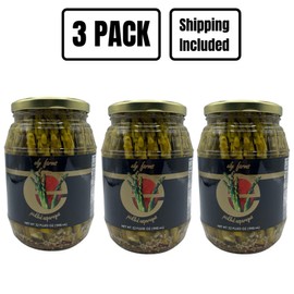 Ely Farms | Pickled Asparagus | Gourmet Crunchy Spears | Family Recipe | Zesty Dill and Garlic Flavor | Delicious Appetizer or Bloody Mary Garnish | Made in Nebraska USA | 32 oz Jar | 3-Pack
