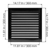 12" x 12" Inch Square Black Galvanized Steel Ventilation Grille
