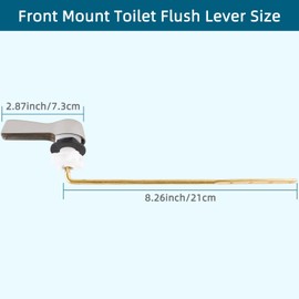 Hygie Rinse 2PCS Toilet Handle Lever Flush Replacement, Universal Front Mount Toilet Handle with Stainless Steel Flapper Chains, Toilet Repair Kit,Brushed Nickel
