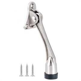 1Pcs Kick Down Door Stop,Keep The Door Stay Open for Garage Gate,Office,Home,Metal Door Stopper with Soft Rubber Bumper and Screw