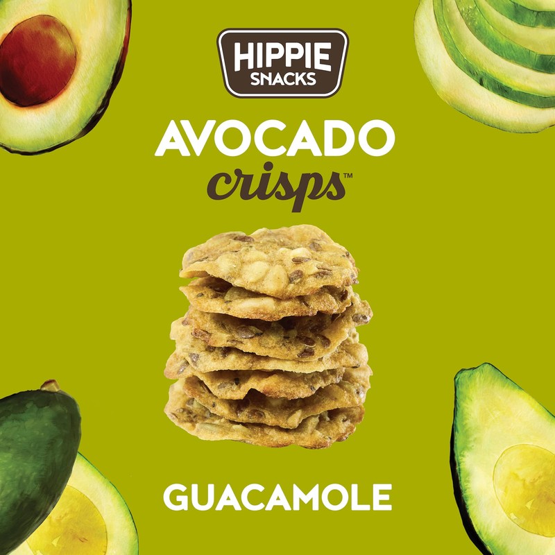 Hippie Snacks Avocado Crisps, Guacamole, Plant-based, High Protein, Gluten Free