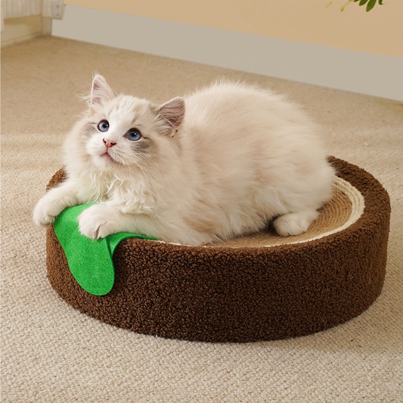 Round Cat Scratch Bowl Scratch Resistant Comfortable Sisal Lasting Cat