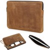 CataPurus Top Grain Leather 13.3" Slim Laptop Sleeve Bag, Vintage